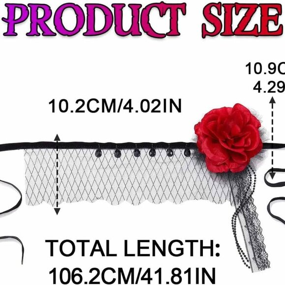 Gothic Flower Headband Women Girls Halloween Costume Accessories main image 6